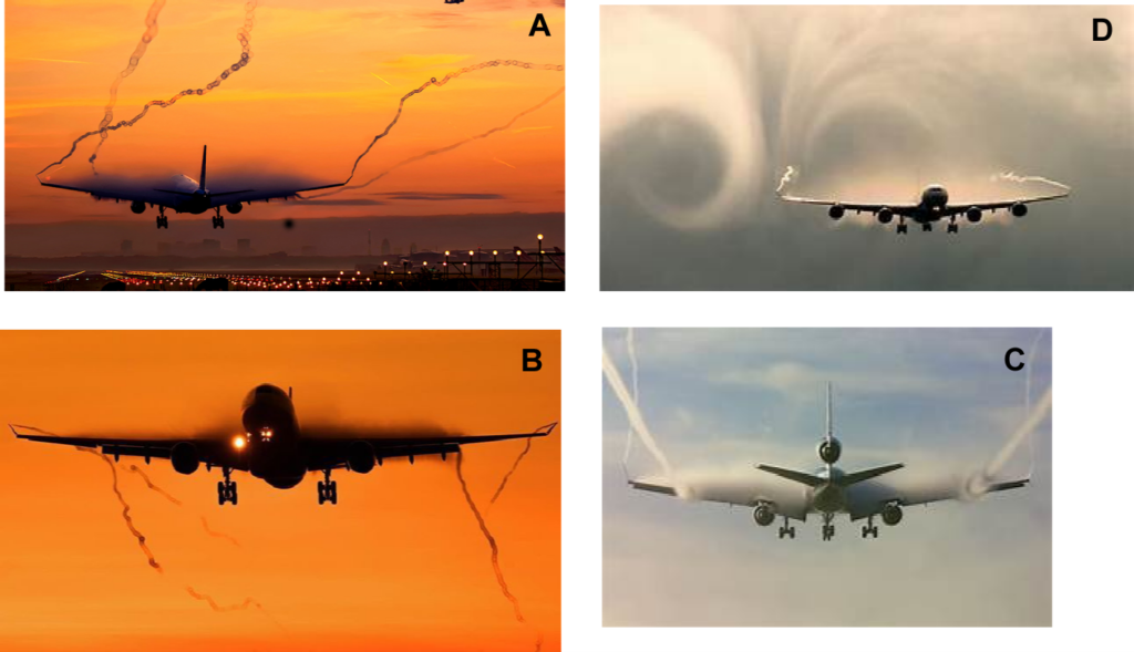 Wingtip vortices 4 image composite