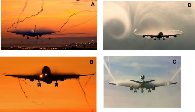 Wingtip vortices 4 image composite